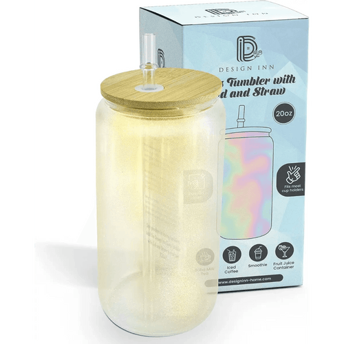 Glass Tumblers with Bamboo Lid