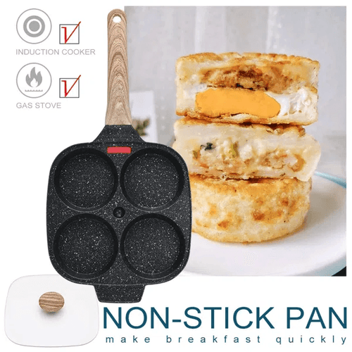 Nonstick 4-Cup Egg Frying Pan with Lid - Design Inn